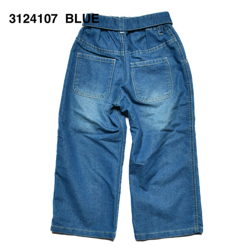 【130/140/150cm】ハートベルト付きデニムワイドパンツ3124107j【NEWO/ネオ】